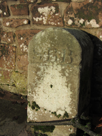 Stone near old entrance to the cemetery with the inscription ‘SBB’ – Shrewsbury Burial Board