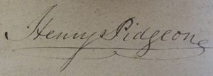 Henry Pidgeon's signature